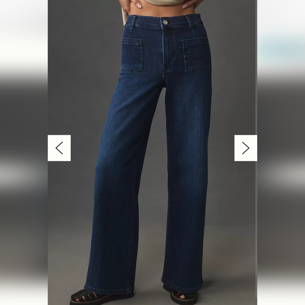 Frame Denim Blue Flare Wide Leg Jeans